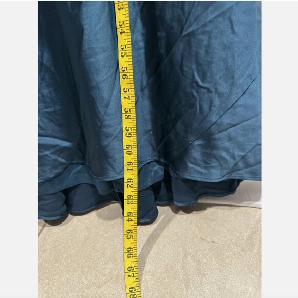 NWT IEENA Mac Duggal [ 10 ] Satin Long Blouson Sleeve Gown Sapphire Blue‎ #Q477 - Picture 10 of 16